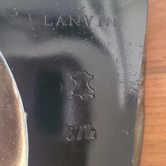 Lanvin Women Patent Leather Kaki Ballet FlatSize 37 1/2
